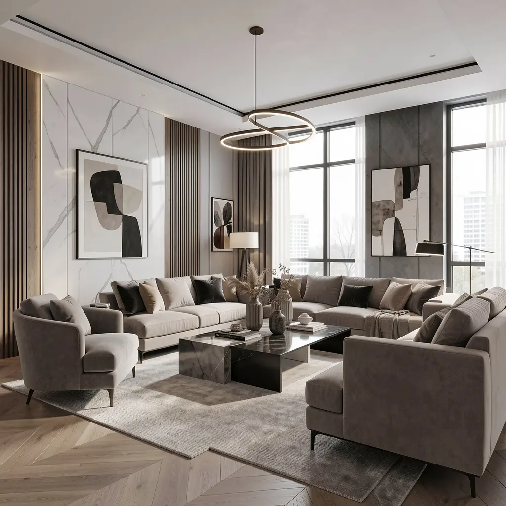 Elegantes Wohnzimmer mit modernem Design